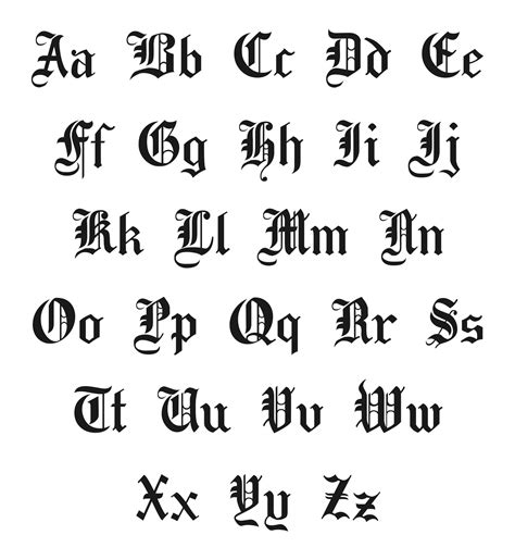 Printable Old English Letters
